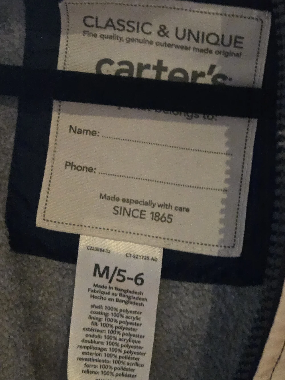 Carter's Colorblock Hooded Windbreaker - Black, White & Coral